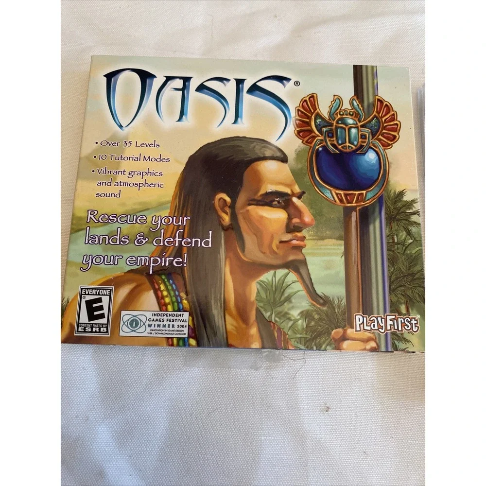 Oasis PC CD-ROM Puzzle Game PlayFirst Vintage Y2K‎ Windows CD Complete